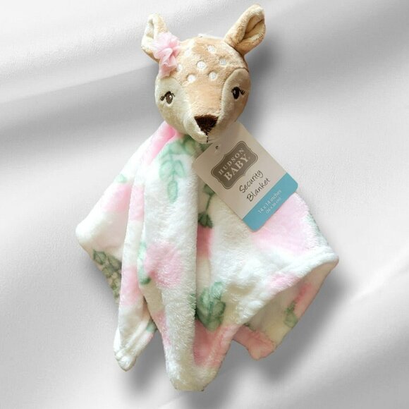 Hudson Baby Other - New Fawn Baby Deer Lovey Plush Hudson Security Blanket Stuffed White Pink Roses